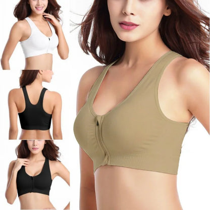 SHOCKPROOF ZIPPER PADDED FITNESS BRA
