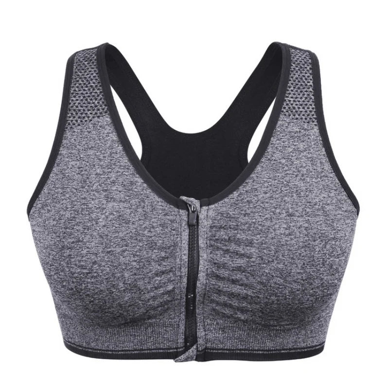 SHOCKPROOF ZIPPER PADDED FITNESS BRA