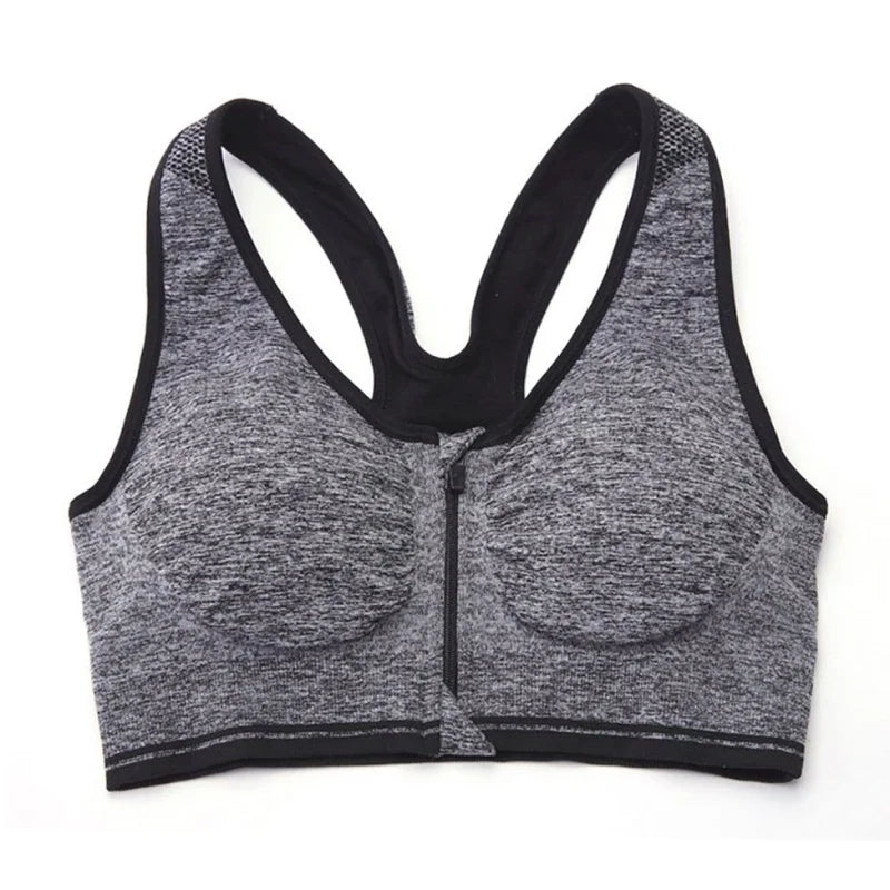 SHOCKPROOF ZIPPER PADDED FITNESS BRA