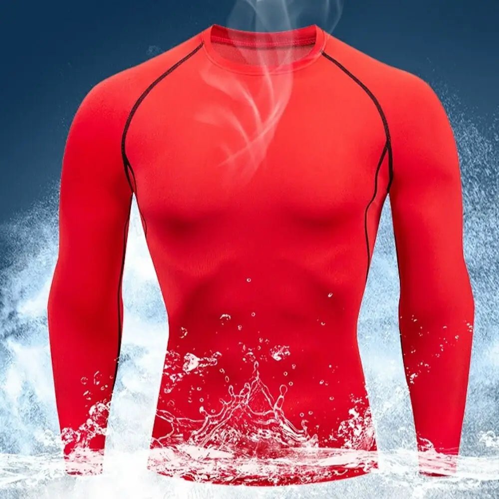 Men Workout Long Sleeve T- shirt S]