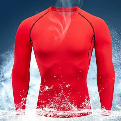 Men Workout Long Sleeve T- shirt S]