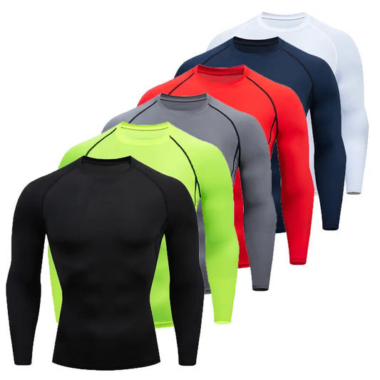 Men Workout Long Sleeve T- shirt S]